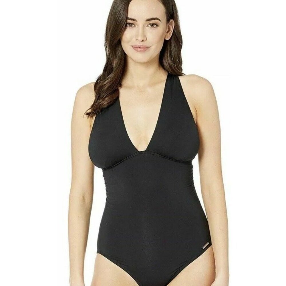 NWT Michael Kors Womens Urban Gypsy High Neck Shirred One Piece Sz 8 $100 LLL215
